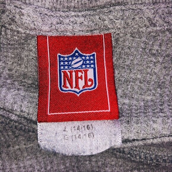 Vintage NFL New England Patriots Thermal Shirt Womens L Gray Long Sleeve - Picture 7 of 8